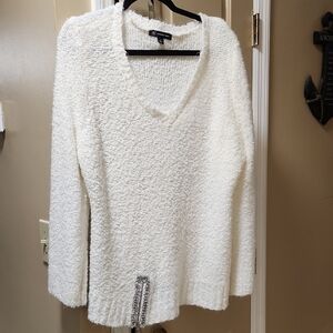 INC International Concepts Cream V-Neck Sweater